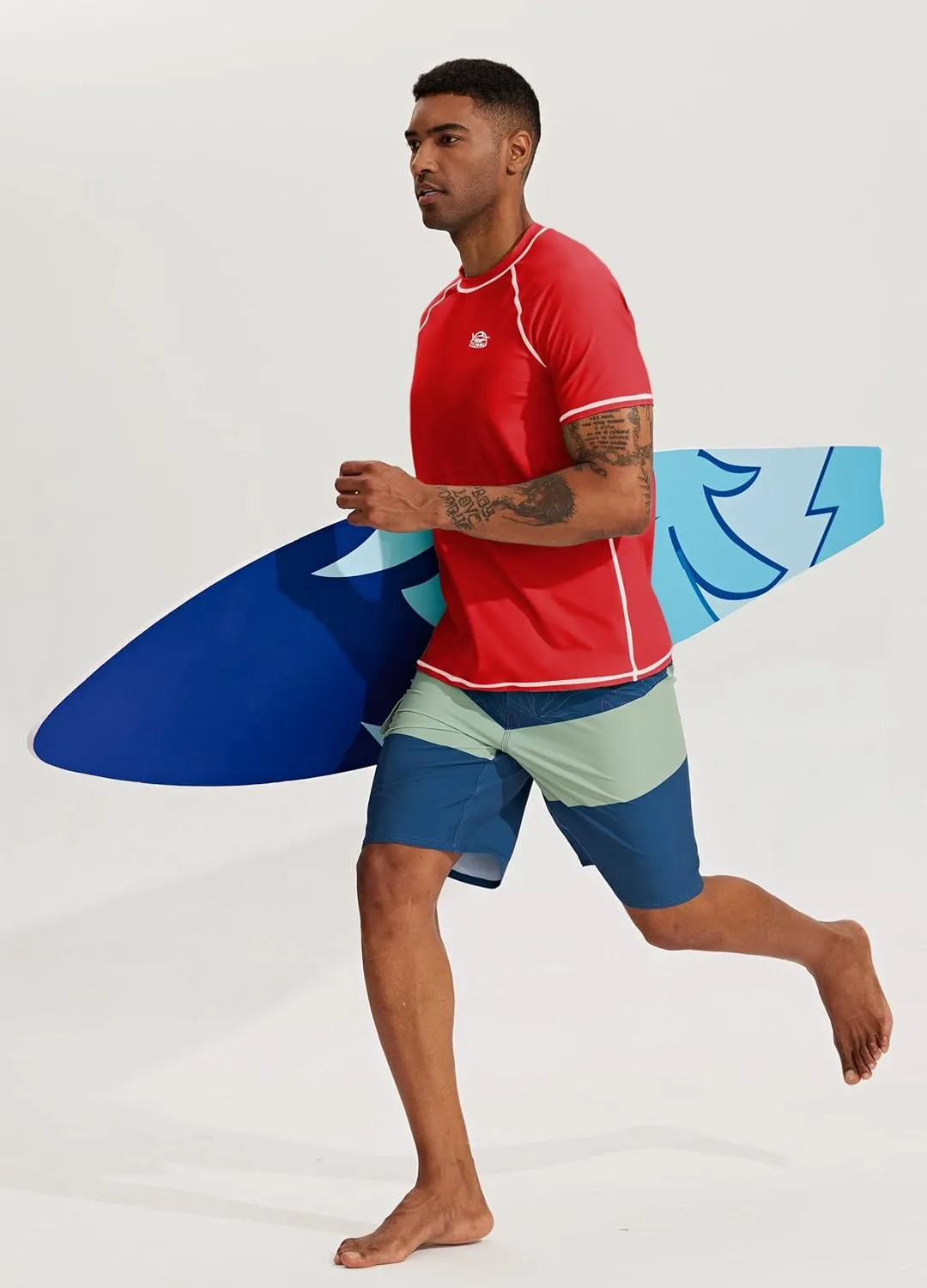 Willit Men's UPF 50  Rashguard Swim Shirt Short Sleeve SPF Sun Protection Quick Dry Water Beach Shirts Fishing Surf Shirt