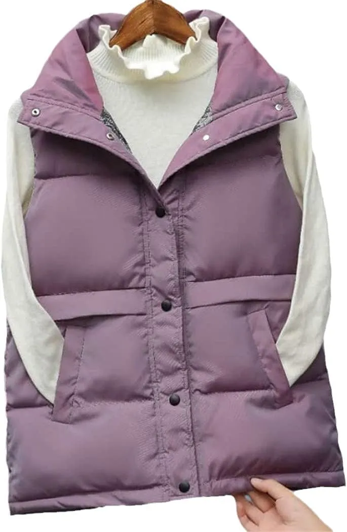 Winter Sleeveless Vest Women Warm Plus Size Down Cotton Padded Jacket Veats Sleeveless Waistcoat