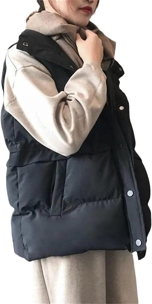 Winter Sleeveless Vest Women Warm Plus Size Down Cotton Padded Jacket Veats Sleeveless Waistcoat