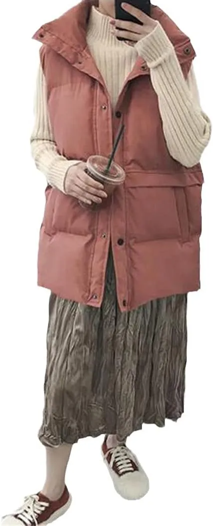 Winter Sleeveless Vest Women Warm Plus Size Down Cotton Padded Jacket Veats Sleeveless Waistcoat