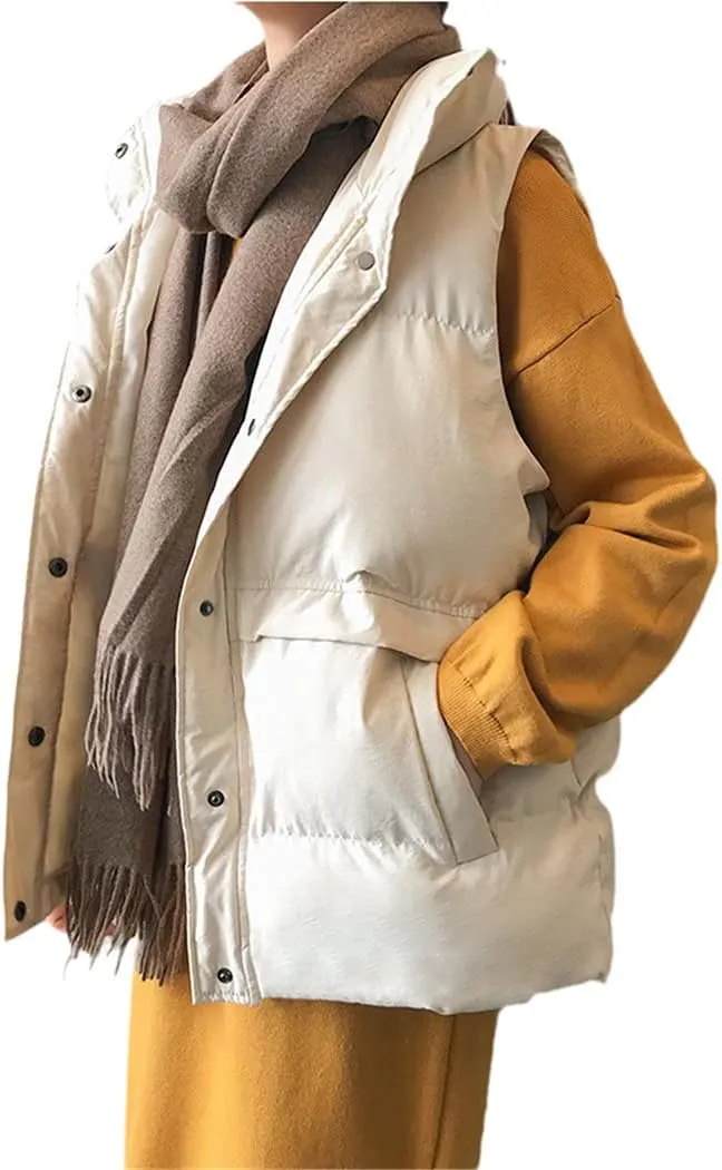 Winter Sleeveless Vest Women Warm Plus Size Down Cotton Padded Jacket Veats Sleeveless Waistcoat