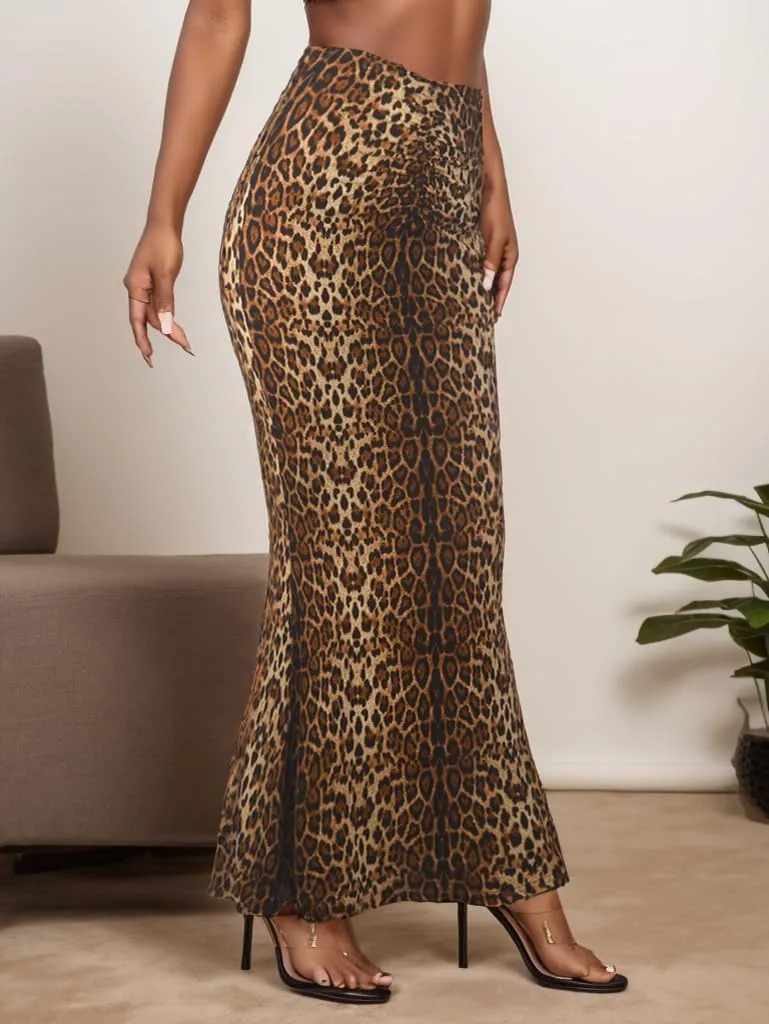 Women Fall Skirt High Elastic Waist Ruched Y2k Bodycon Long Maxi Fishtail Skirts 2024 for Casual Party
