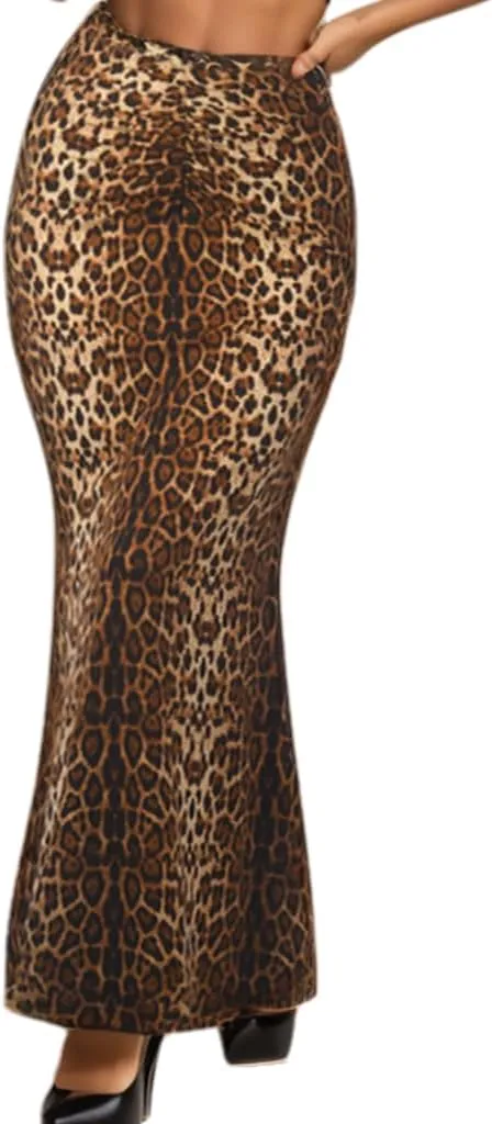 Women Fall Skirt High Elastic Waist Ruched Y2k Bodycon Long Maxi Fishtail Skirts 2024 for Casual Party