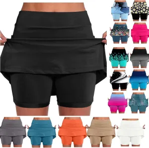 Womens Athletic Skirt with Shorts Mini Golf Tennis Running Workout Lightweight Comfy Oversized Skort Skirts with Pockets