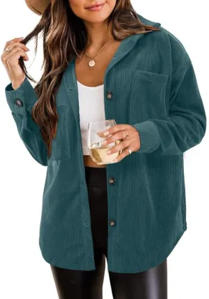 Women's Brushed Plaid Shirts Long Sleeve Flannel Lapel Button Down Cardigan Boyfriend Shacket Jacket Coats
