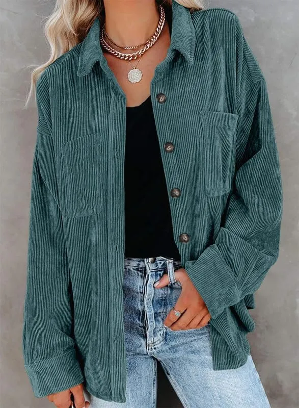 Women's Brushed Plaid Shirts Long Sleeve Flannel Lapel Button Down Cardigan Boyfriend Shacket Jacket Coats