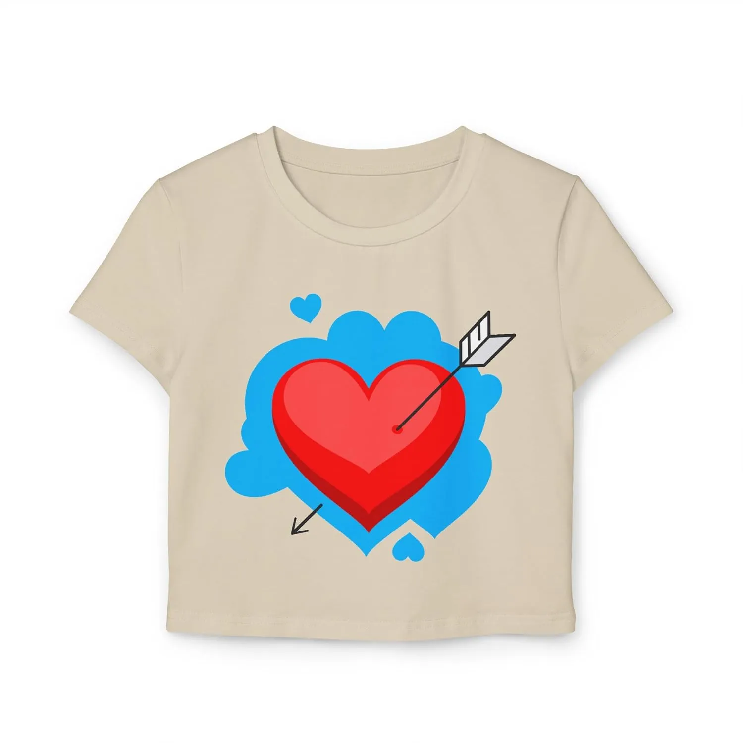 Women's Crop Top Tee, Summer Short Sleeve T Shirt, Slim Fit Graphic Letter Print, Sustainable Organic Cotton