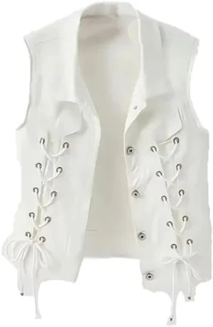 Women'S Denim Waistcoat Vest Jacket Slim Vintage Jean Sleeveless Coat Short Casual Outwear Tops White Frenulum L