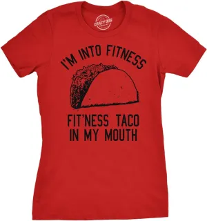Womens Fitness Taco Funny Gym T Shirt Cool Humor Graphic Muscle Tee for Ladies