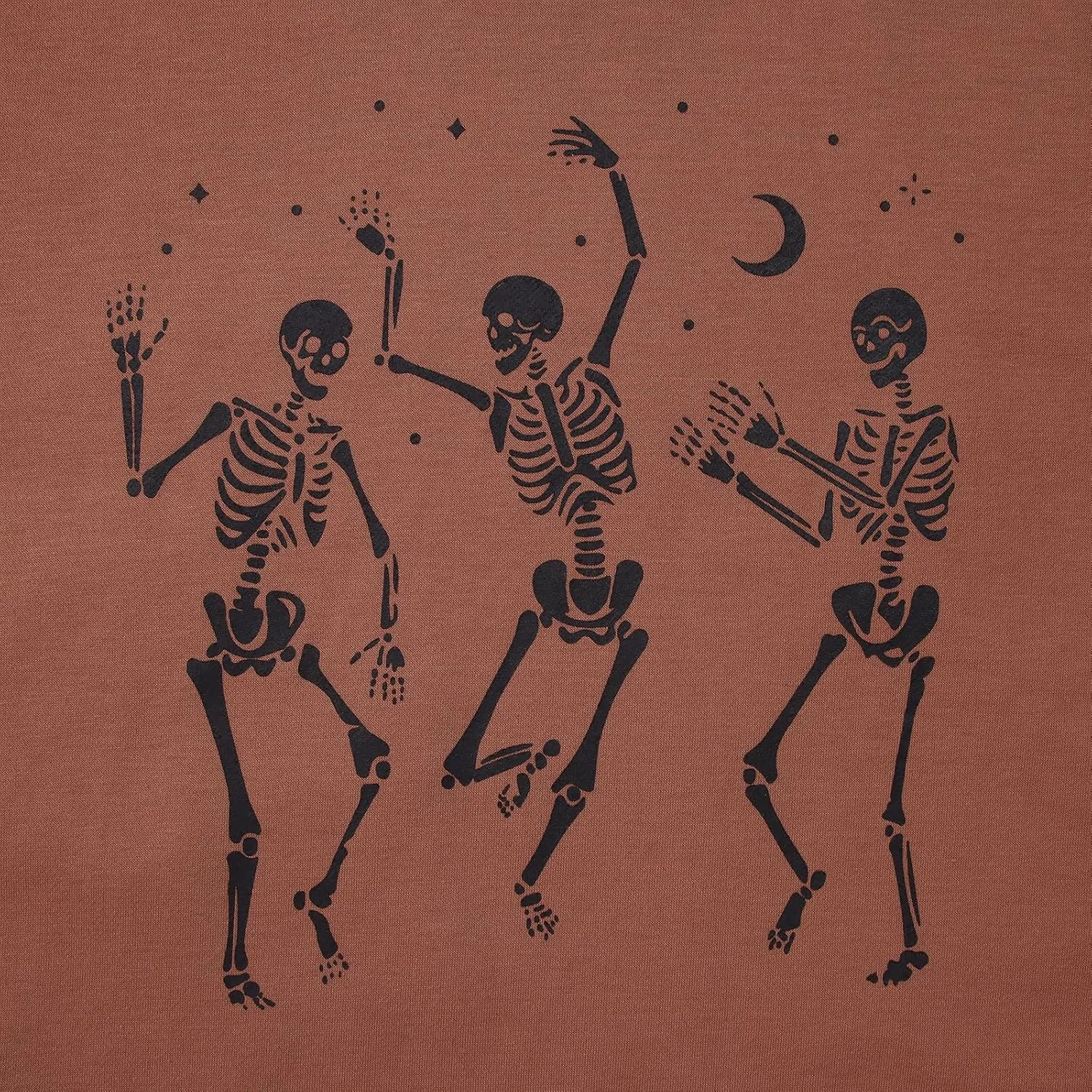 Women's Halloween Dancing Skeleton Sweatshirts Spooky Season Horror Skull Printed Pullover Shirt Oversized Tee Top