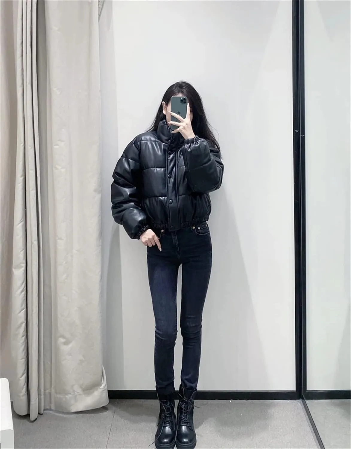 Women's Lightweight Long-Sleeve Full-Zip Water-Resistant Packable Puffer Jacket Casual Ultra Short Down Jacket