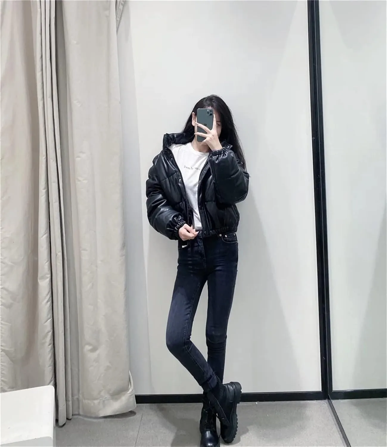 Women's Lightweight Long-Sleeve Full-Zip Water-Resistant Packable Puffer Jacket Casual Ultra Short Down Jacket