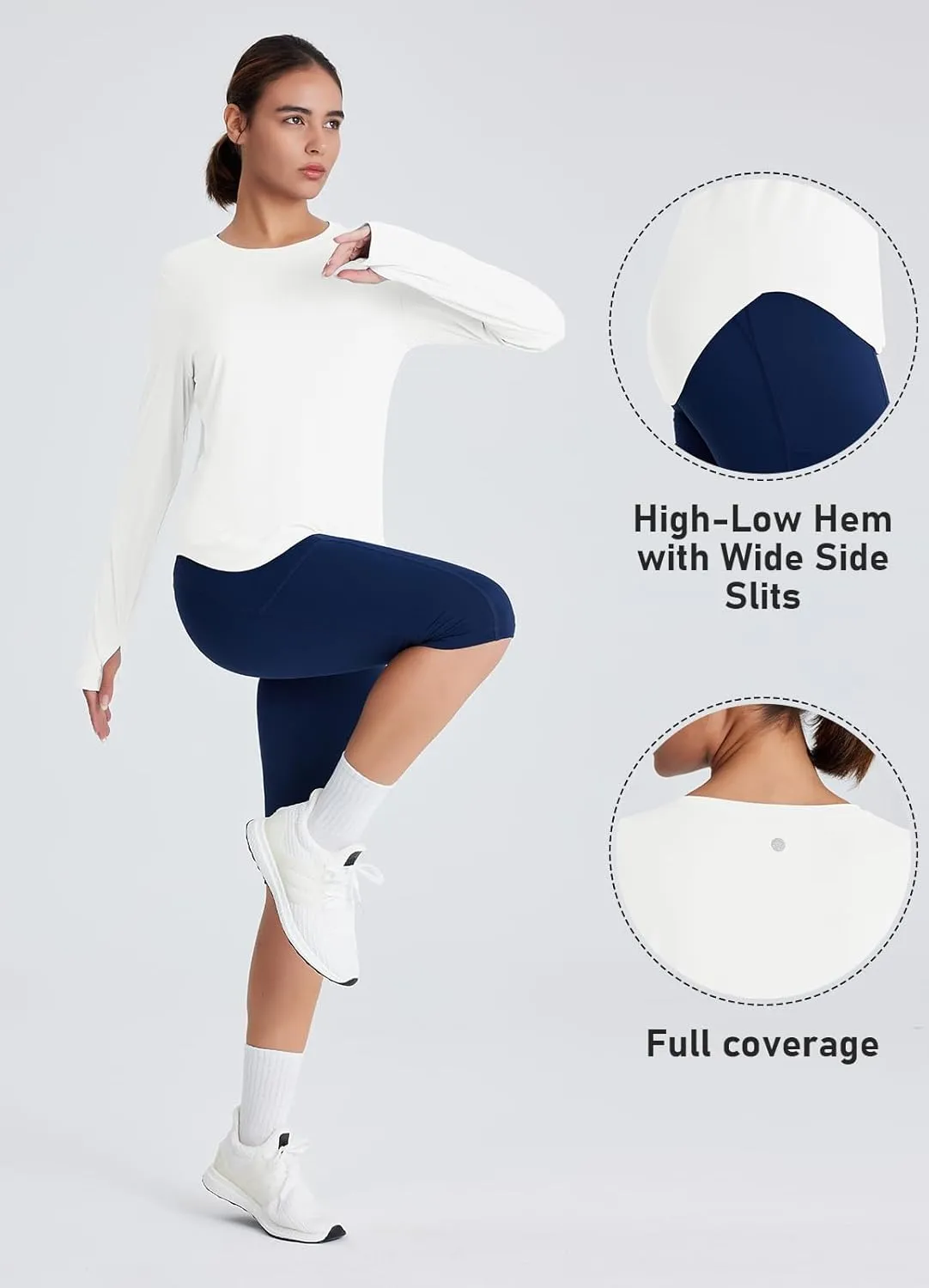 Women's Rash Guard Long Sleeve UV Sun Protection Shirts with Thin Hoodie UPF 50  Lightweight SPF Tops for Hiking