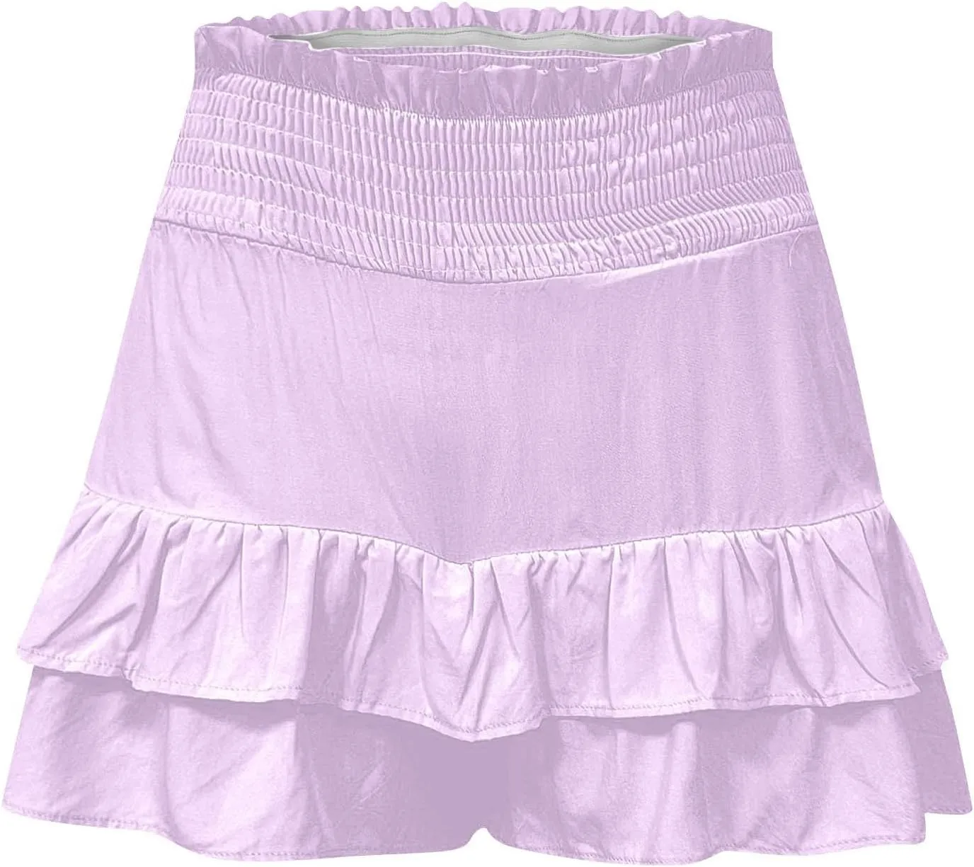 Womens Ruffle Flowy Shorts Casual Boho Elastic High Waisted Butterfly Shorts Cute Summer Tiered Tennis Skorts for Women