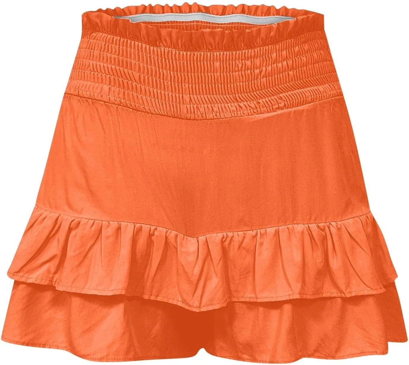 Womens Ruffle Flowy Shorts Casual Boho Elastic High Waisted Butterfly Shorts Cute Summer Tiered Tennis Skorts for Women