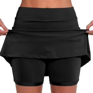 Womens Skorts with Pockets Solid Mid Waist Plus Size Skorts for Women High Waist Athletic Sports Yoga Pants Skirt
