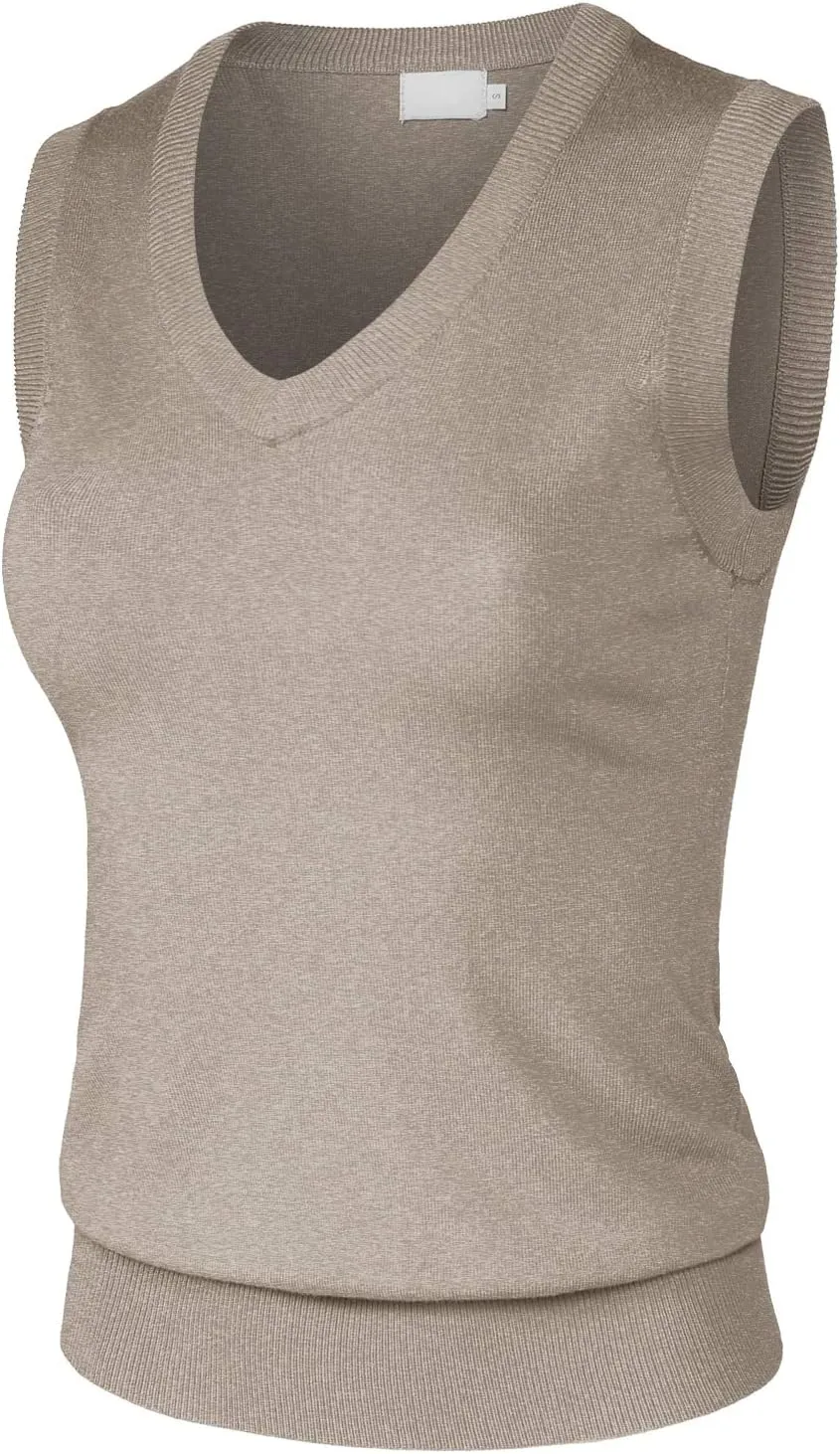 Women's Solid Basic V-Neck Sleeveless Soft Stretch Pullover Sweater Vest Top