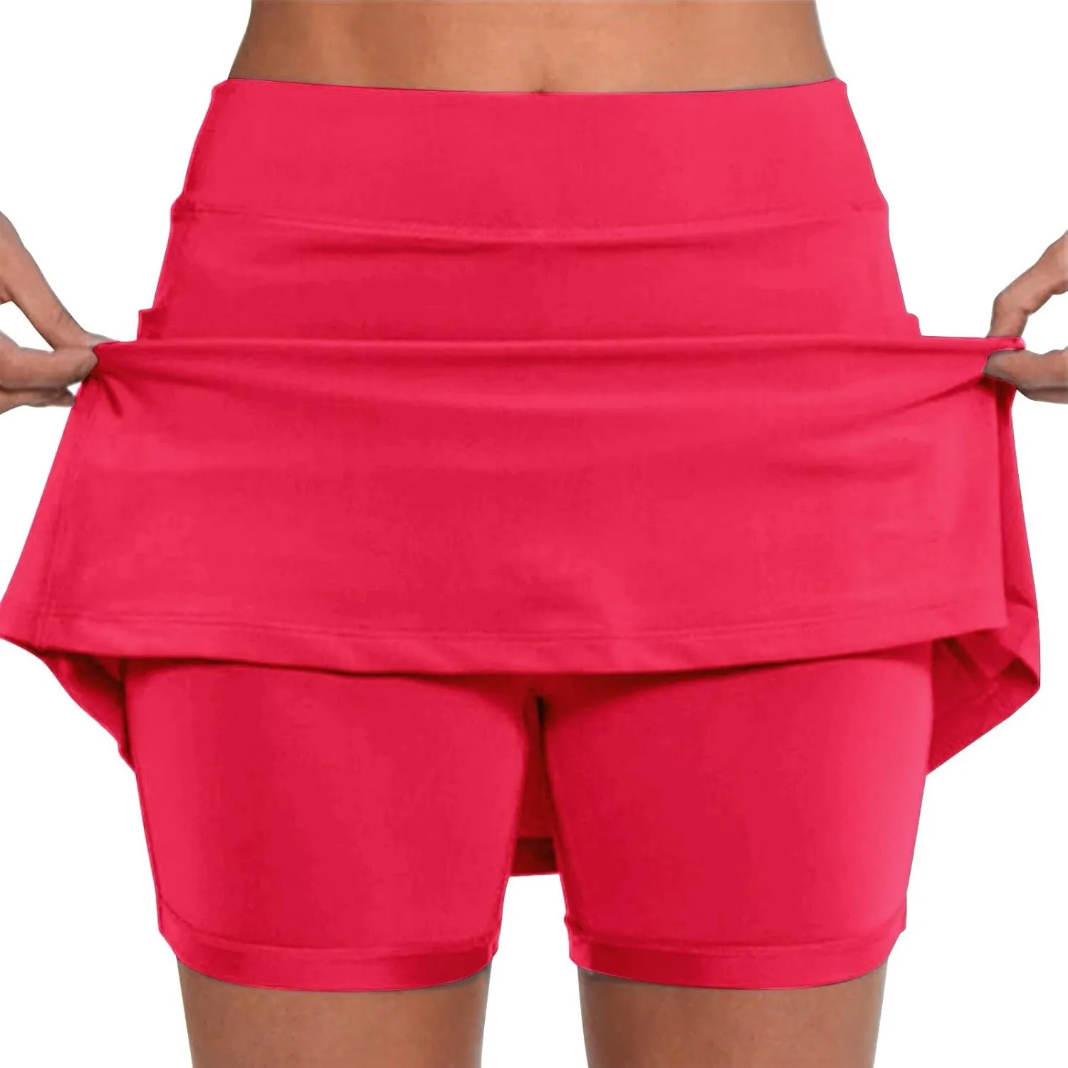 Women's Trendy Hiking Cargo Skort Skirt High Waisted Golf Casua Workout Sport Skirts with Pockets Build in Shorts