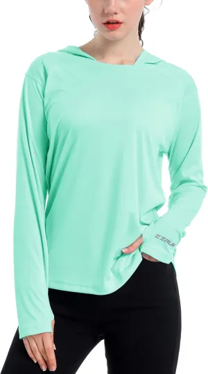 Women's UPF 50  UV Sun Protection Hoodie Shirt Dry Fit SPF Long Sleeve Sun Shirt Outdoor Performance Fishing Hiking Shirts