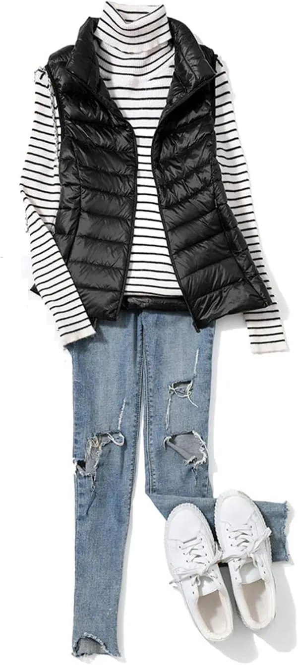 Women's Warm Vest Spring Lightweight Down Jacket Ultralight Winter Lightweight Quilted Coat Down Jacket