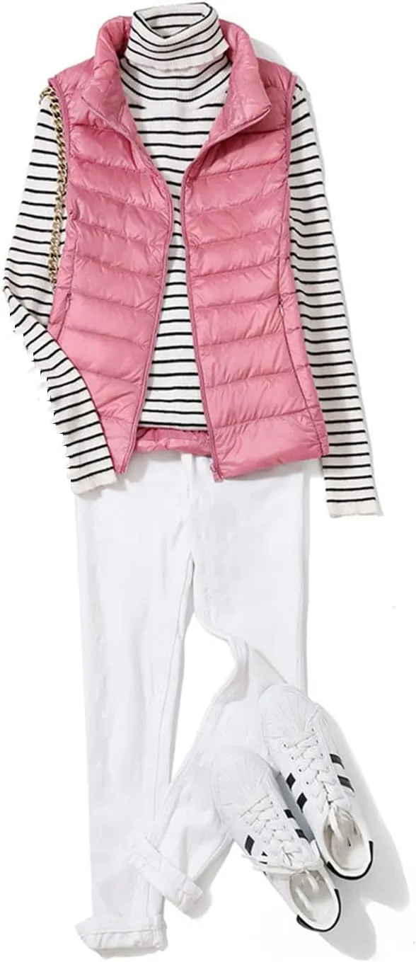 Women's Warm Vest Spring Lightweight Down Jacket Ultralight Winter Lightweight Quilted Coat Down Jacket