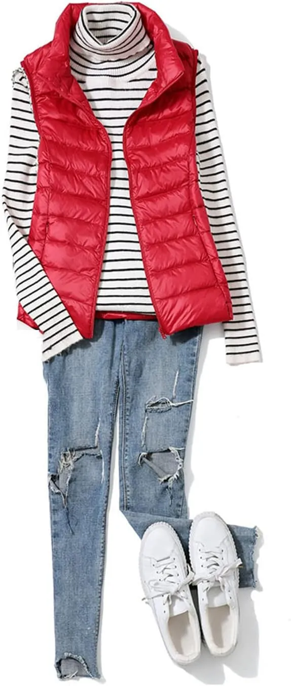 Women's Warm Vest Spring Lightweight Down Jacket Ultralight Winter Lightweight Quilted Coat Down Jacket