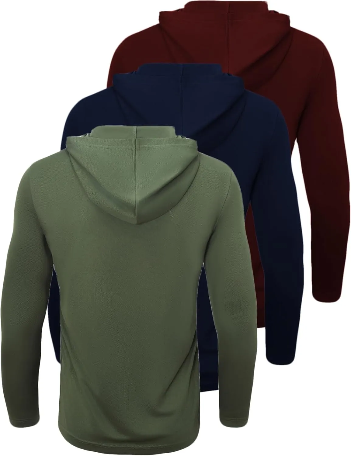 Yasumond Mens Multipack Athletic Long Sleeve T-Shirts Breathable Quick-Dry Workout Shirts with Hood