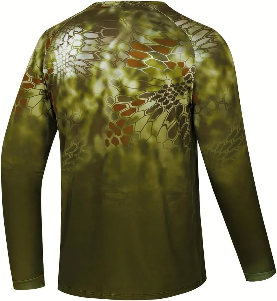 YIBIMOTTO Men's Running T-shirts Long Sleeve Shirt Quick Dry Cooling Sweatshirts UV Protection Fishing Tops