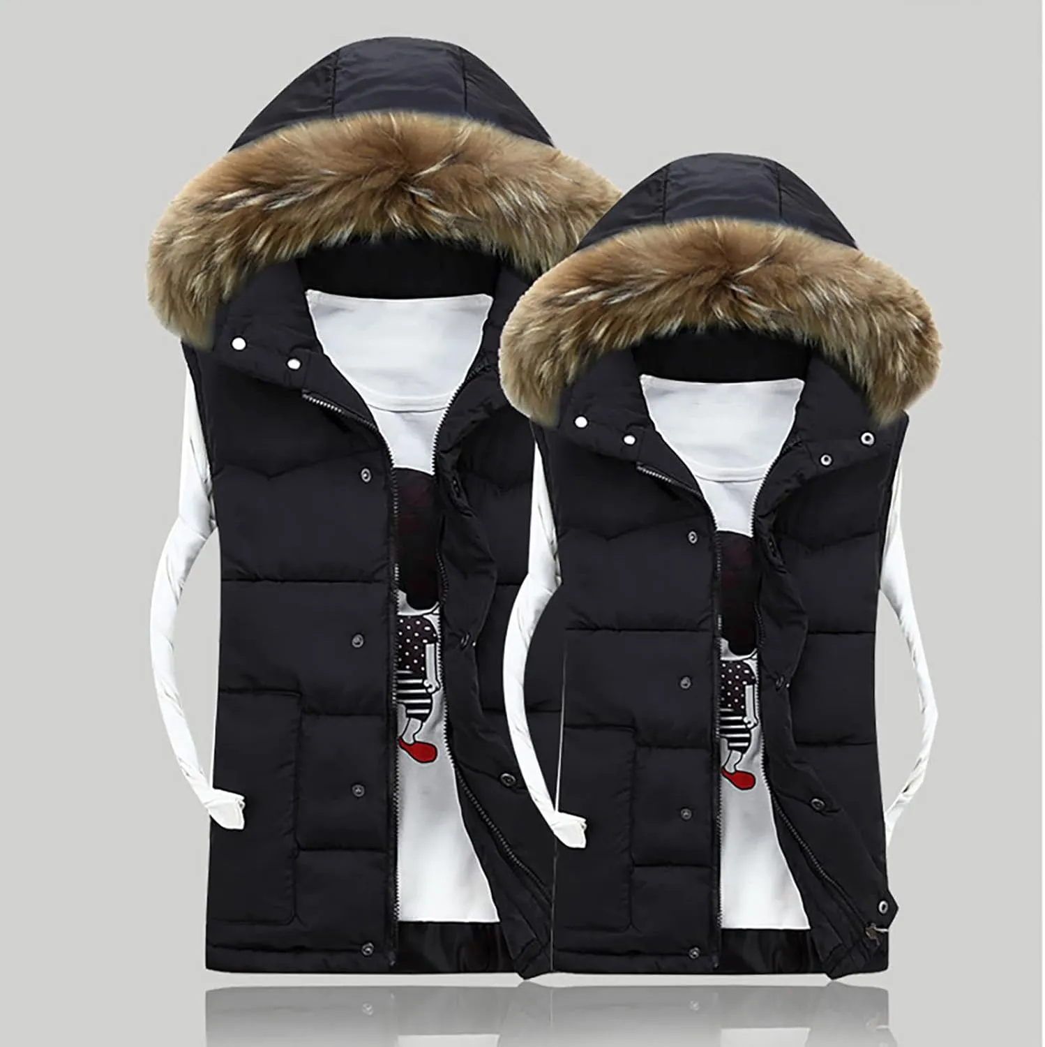 Ymosrh Mens Coats and Jackets Stylish Winter Zipper Fashion Color Waistcoat Vest Top Coat Coats Jackets Plus Size