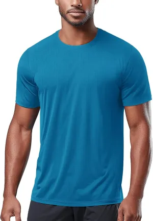 Zengjo Men's Workout Shirts Lightweight Quick Dry Gym Running Athletic Performance Tee Moisture Wicking Short Sleeve