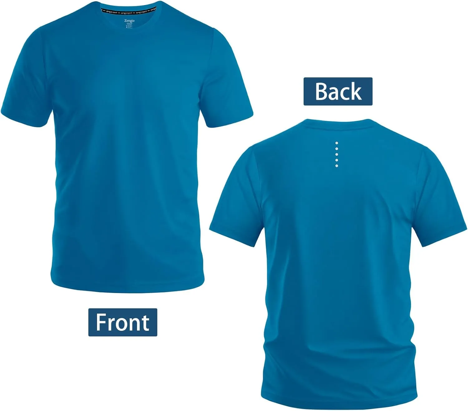 Zengjo Men's Workout Shirts Lightweight Quick Dry Gym Running Athletic Performance Tee Moisture Wicking Short Sleeve