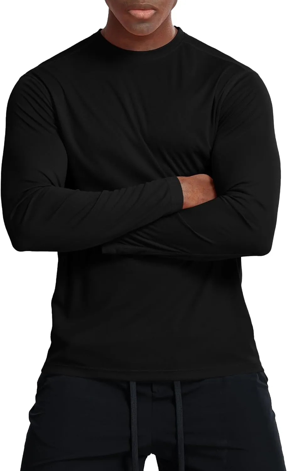 Zengjo Moisture Wicking Athletic Shirts for Men Long Sleeve Workout Running Gym Performance Tee UV/Sun Protection