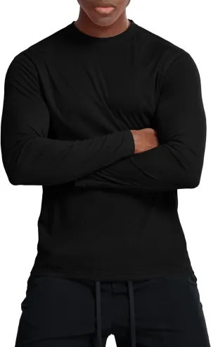 Zengjo Moisture Wicking Athletic Shirts for Men Long Sleeve Workout Running Gym Performance Tee UV/Sun Protection